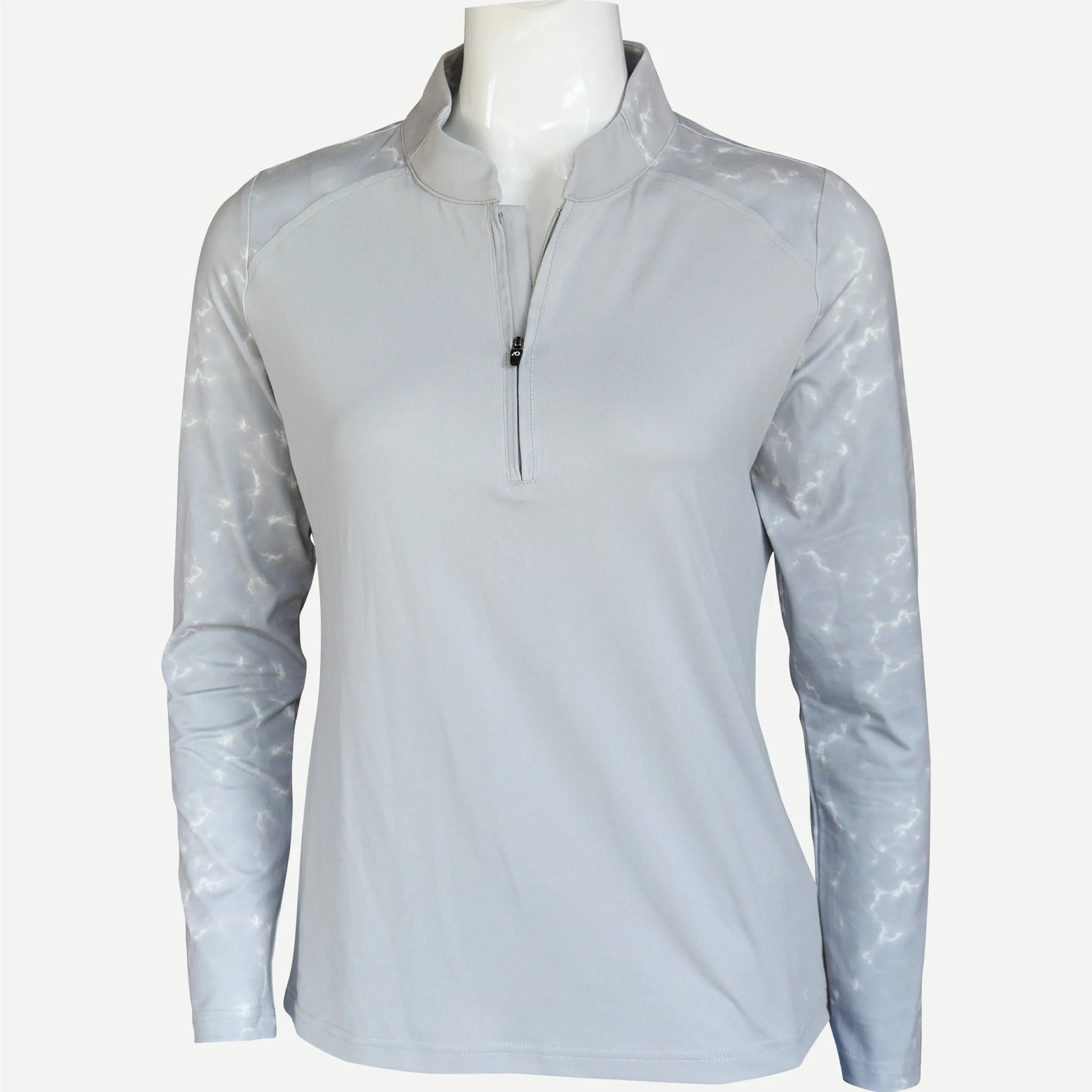 1/4 Zip Mock Pullover - Platinum