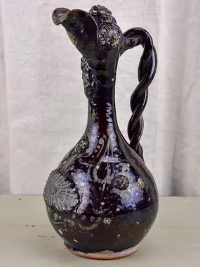 18th Century demoiselle d'Avignon glazed wine pitcher