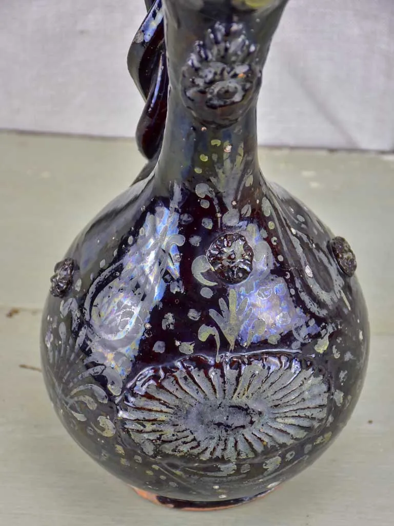 18th Century demoiselle d'Avignon glazed wine pitcher