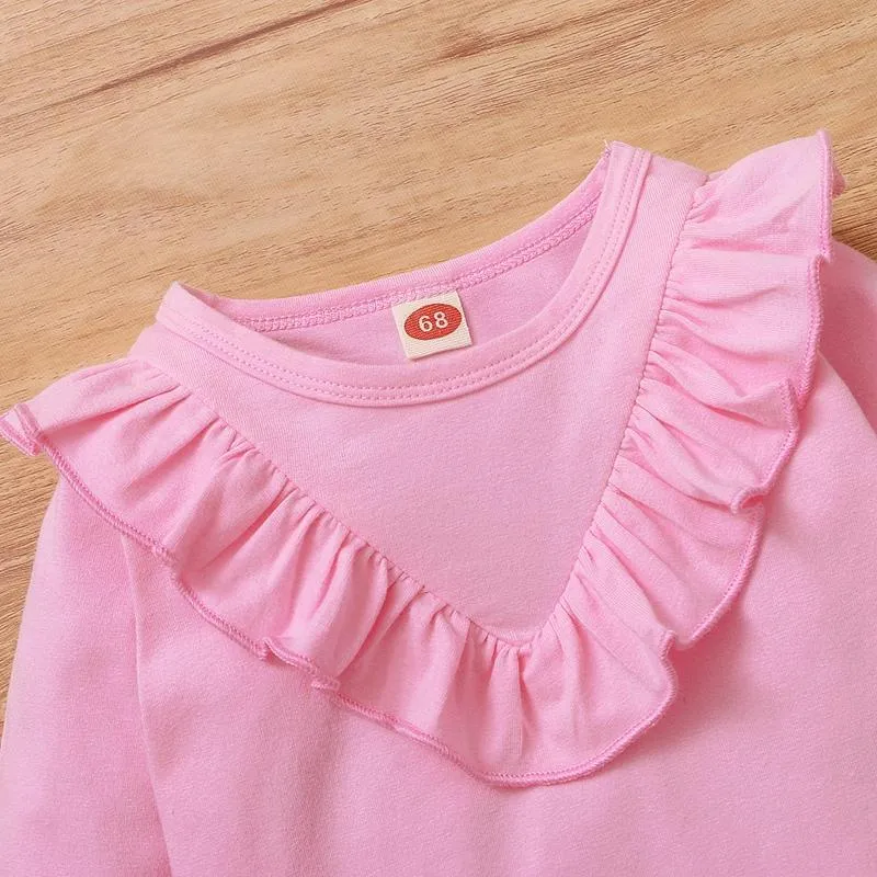 2-piece Ruffle Sweatshirt & Floral Pants for Baby Girl Wholesale Children's Clothing