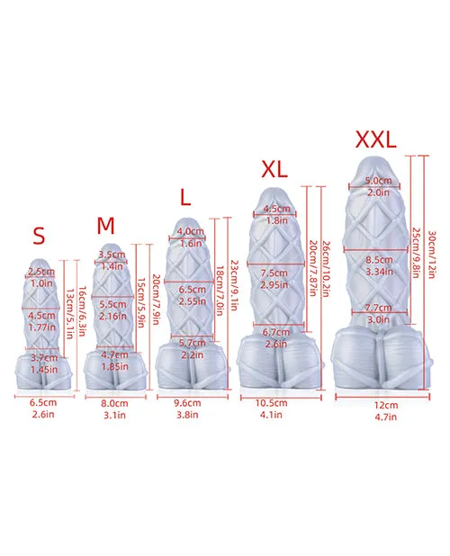 665 Fetishique - Silver 6 Inch - 12 Inch Dildo