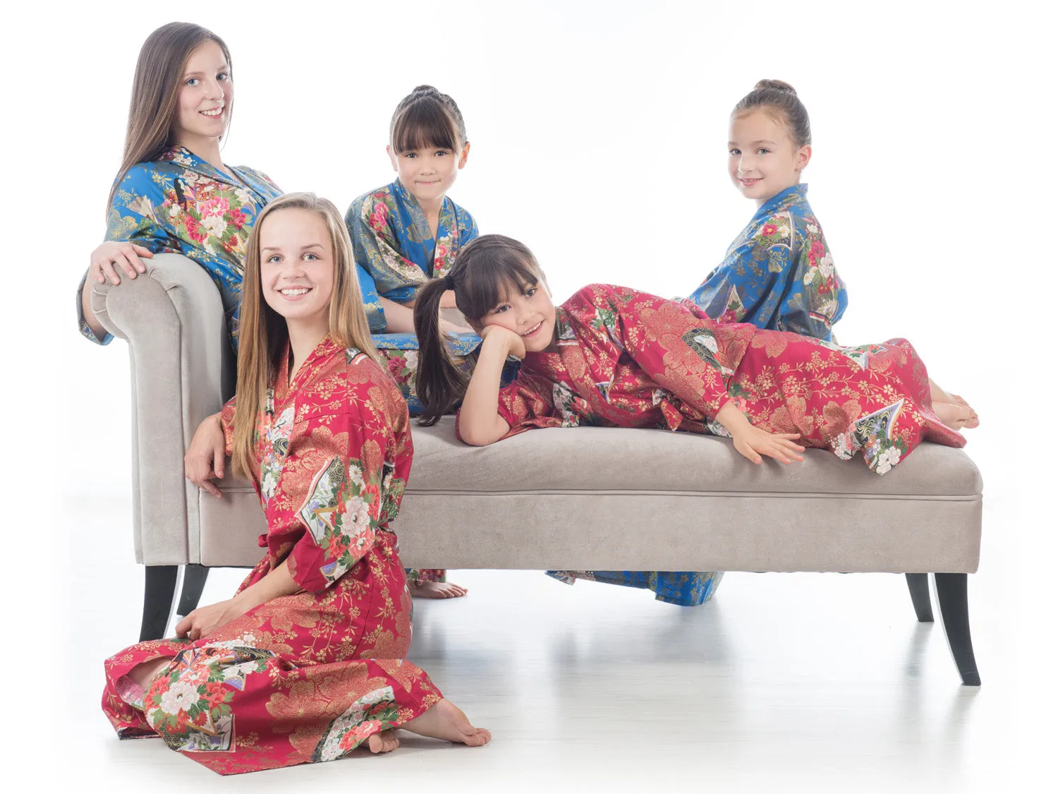 Age 10 to 11 Red Cotton Japanese Girls Kimono