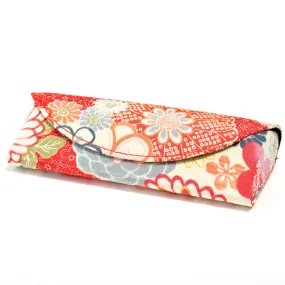 Aka Red Floral Japanese Glasses Case