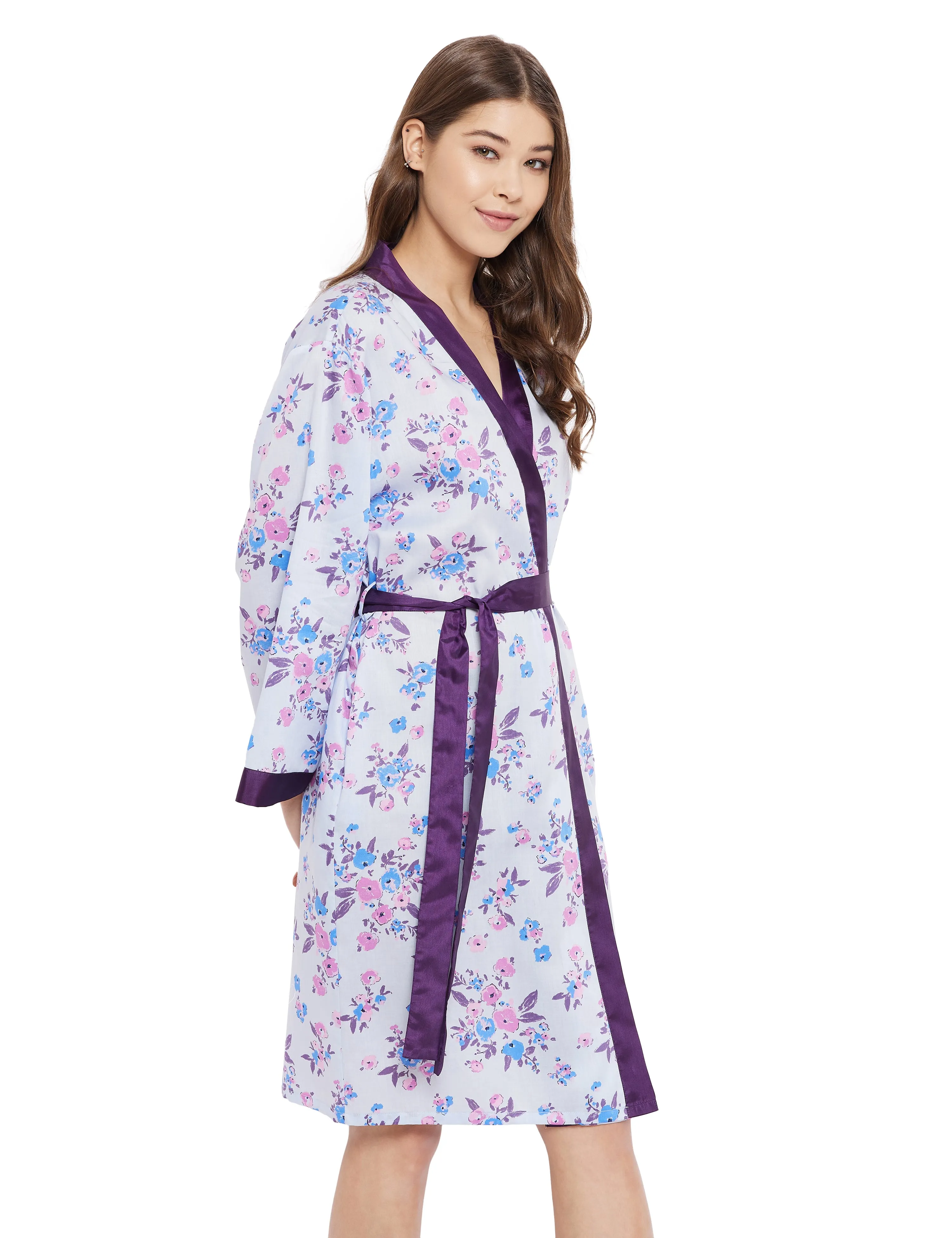 Alice Cotton Satin Kimono Robe