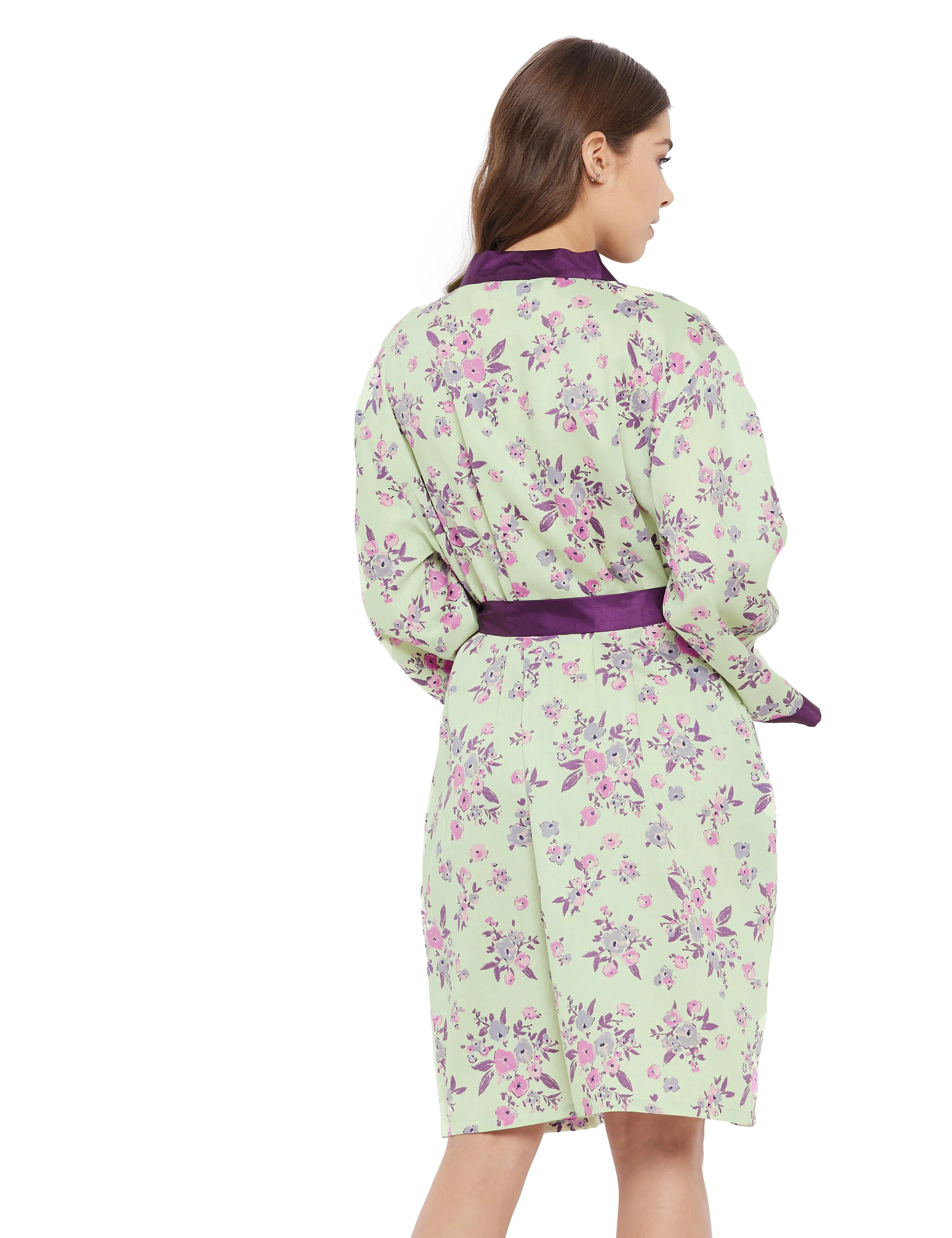 Alice Cotton Satin Kimono Robe