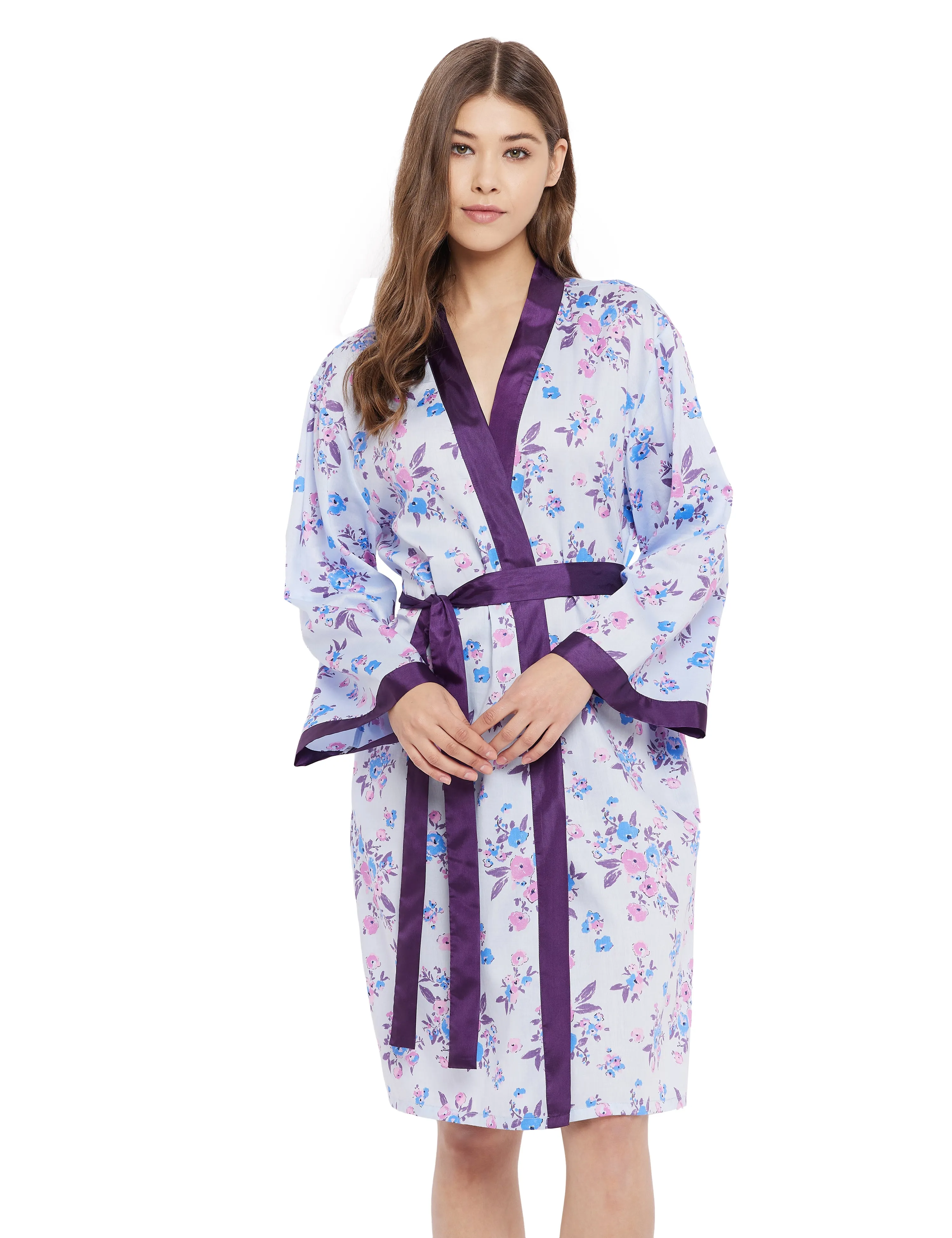Alice Cotton Satin Kimono Robe