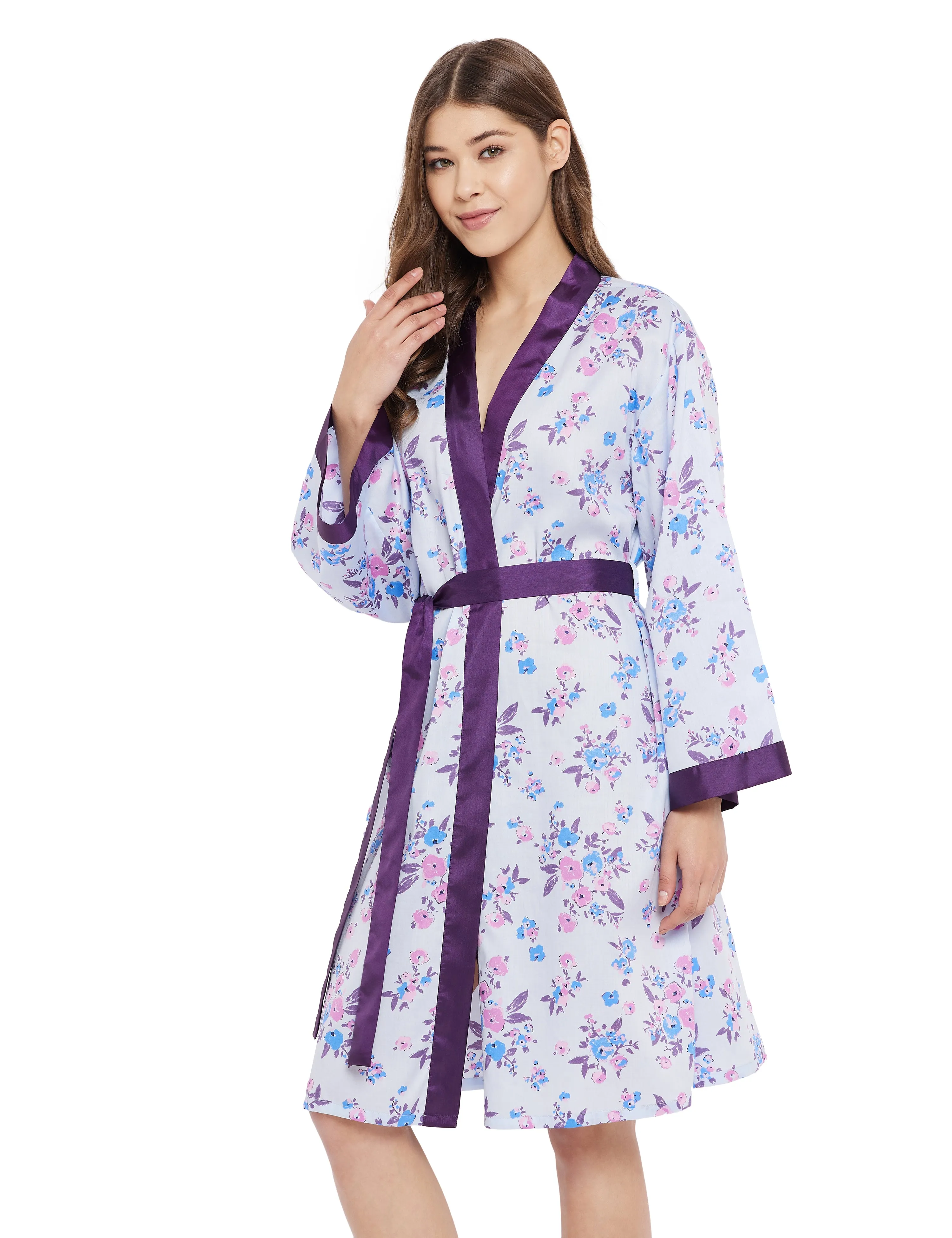 Alice Cotton Satin Kimono Robe