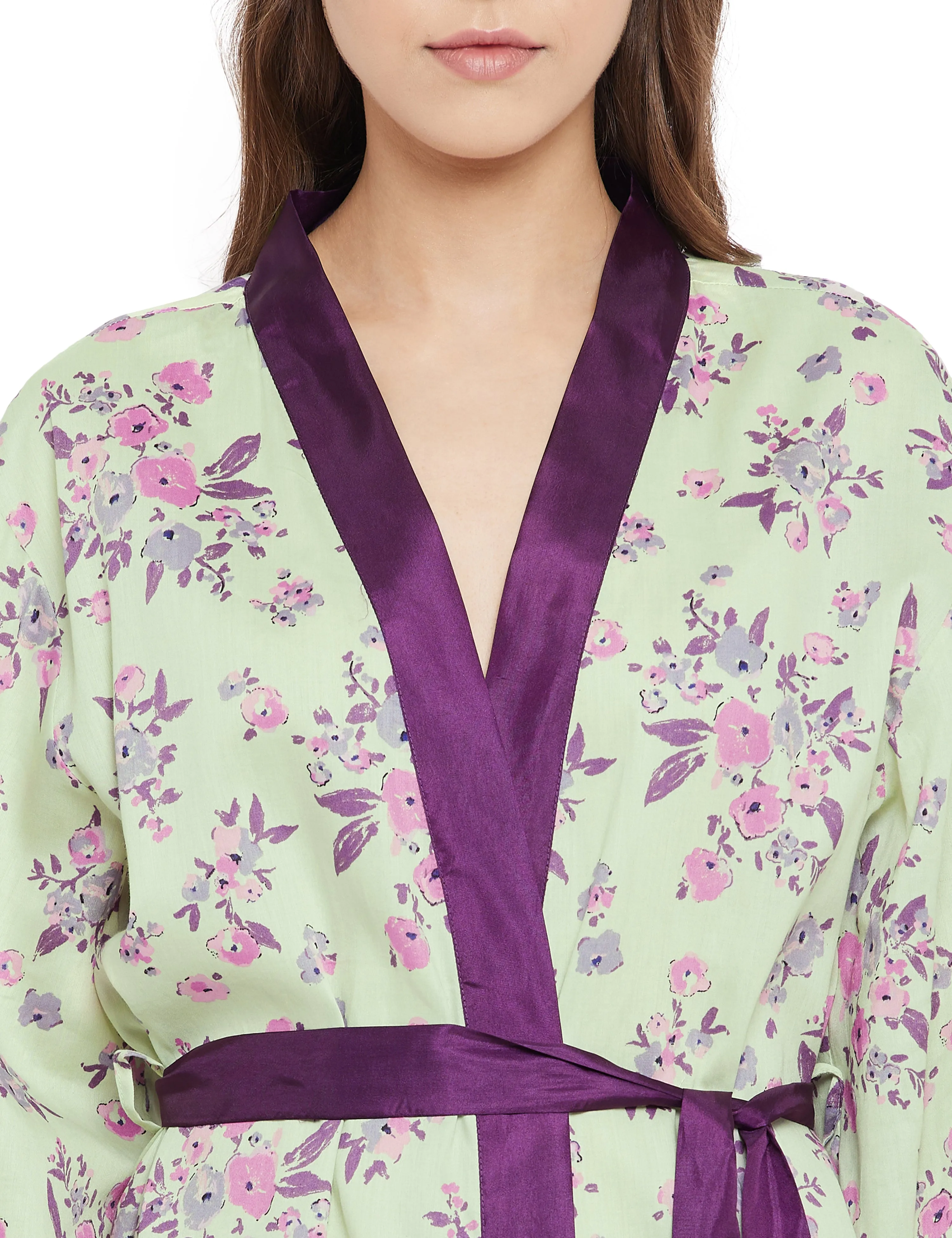Alice Cotton Satin Kimono Robe