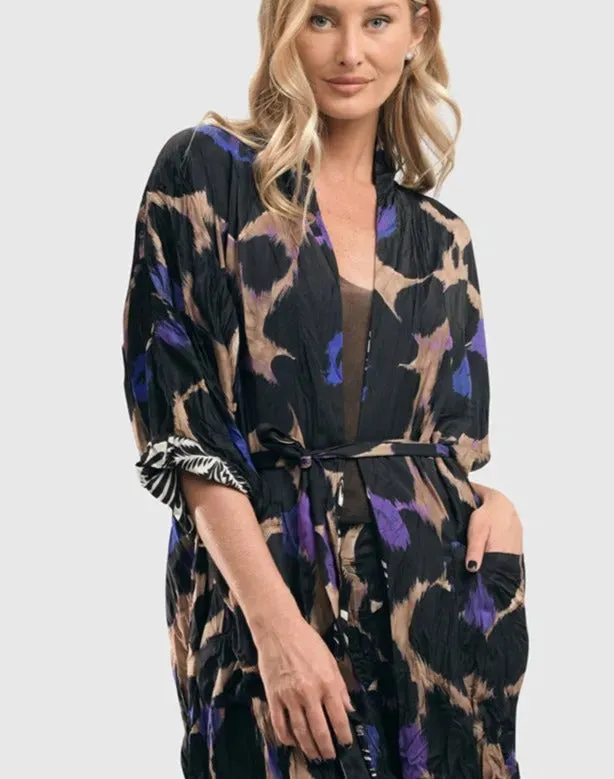 Amethyst Crinkle Kimono Jacket, Multi