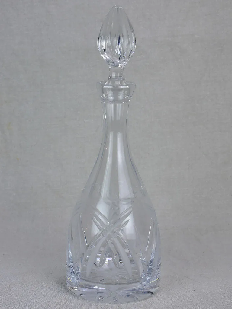 Art Deco crystal liqueur decanter with original stopper