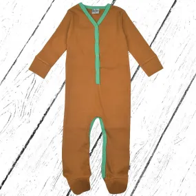 Baba Kidswear Overall Footed Bodysuit Brown Sugar