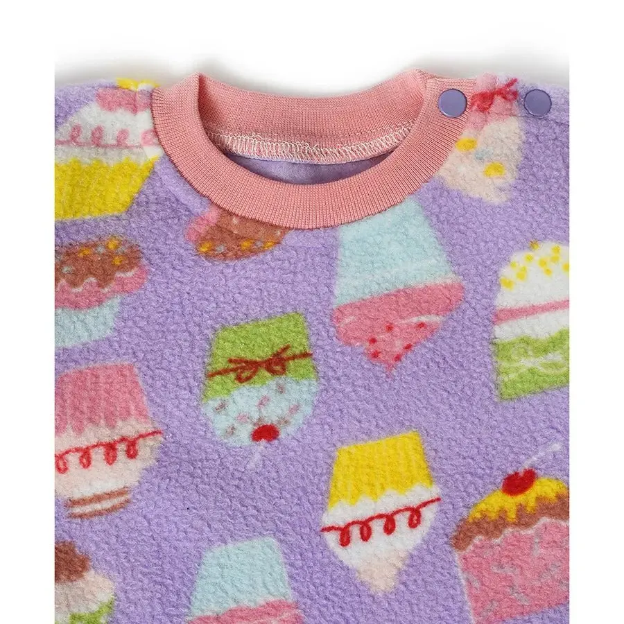 Baby Girls Ice Cream Print Sweatshirt & Pyjama Set