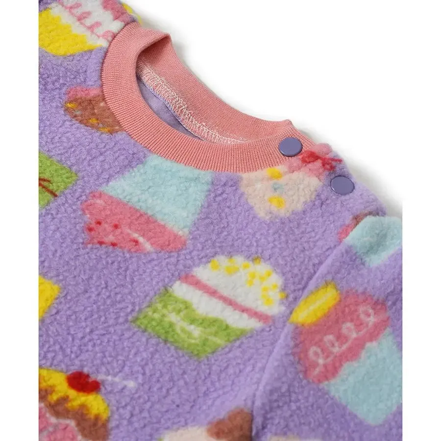 Baby Girls Ice Cream Print Sweatshirt & Pyjama Set