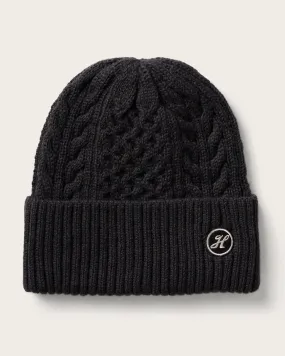 Baby Vulcan Cable Knit Beanie in Black