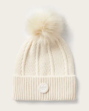 Baby Willow Pom Beanie in Chalk