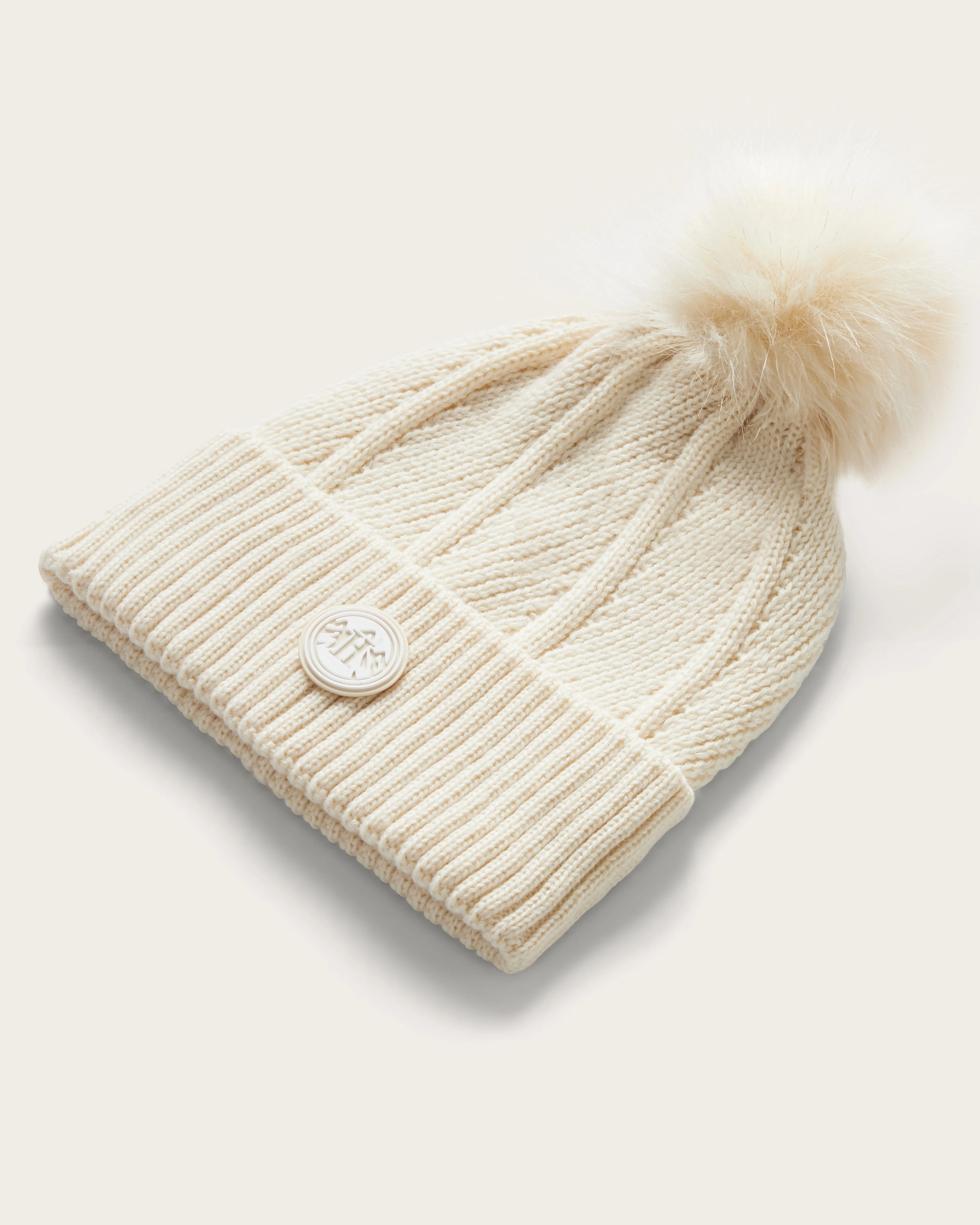 Baby Willow Pom Beanie in Chalk