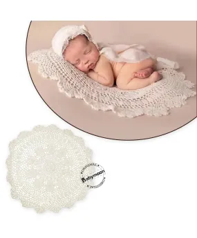 Babymoon Macrame Photography Mat - White