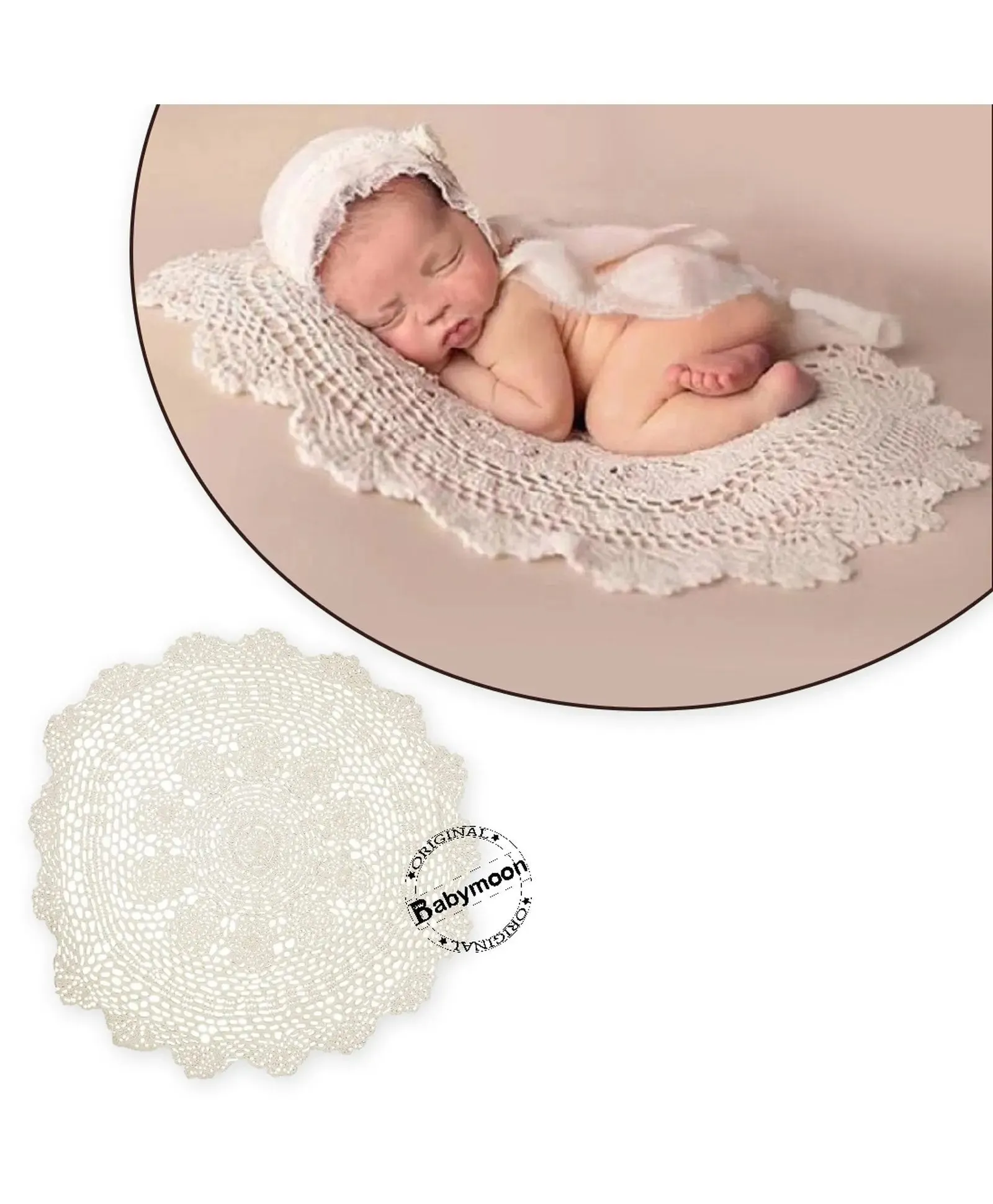 Babymoon Macrame Photography Mat - White