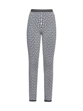 Balmain Monogram Pattern High Waist Leggings