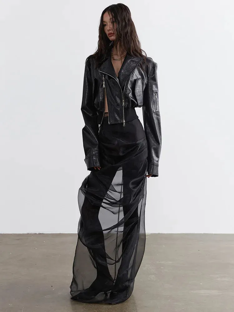Bataduh Vegan Leather Zipper Jacket