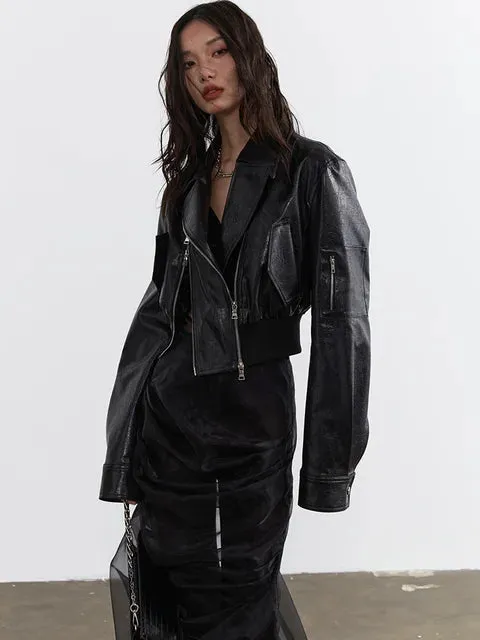 Bataduh Vegan Leather Zipper Jacket