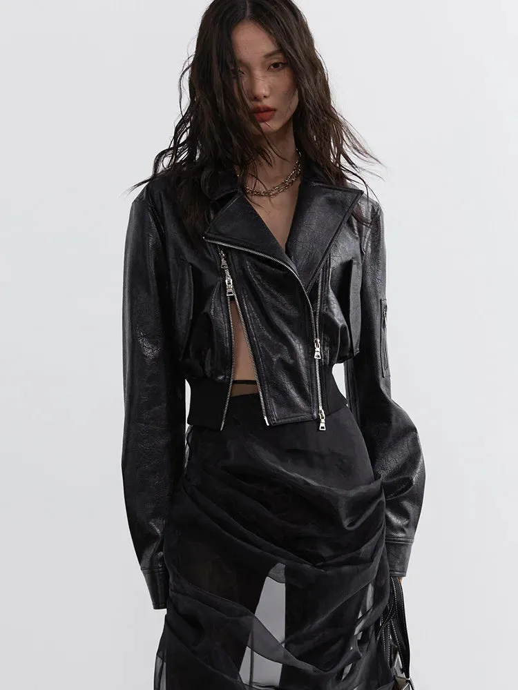 Bataduh Vegan Leather Zipper Jacket
