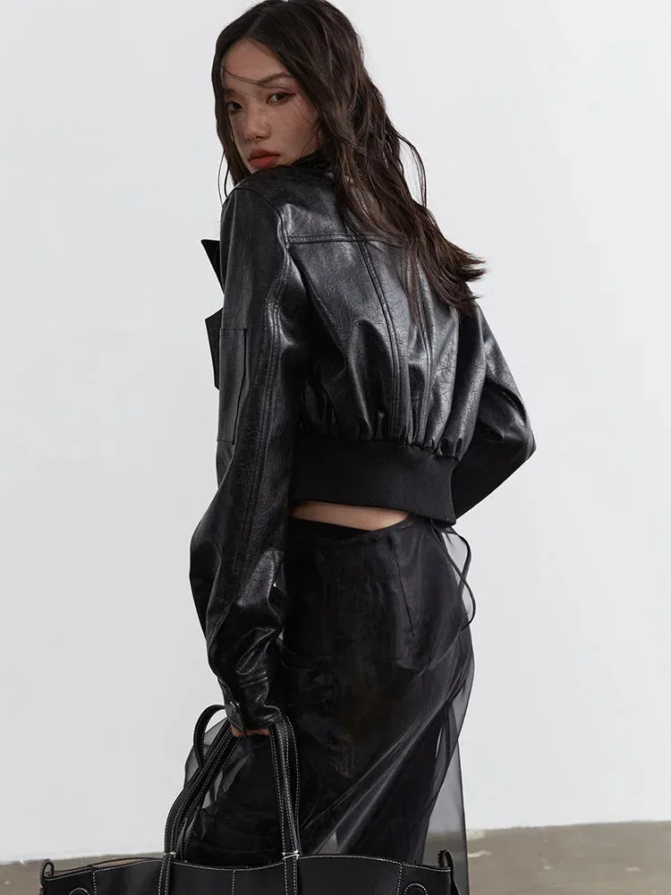 Bataduh Vegan Leather Zipper Jacket