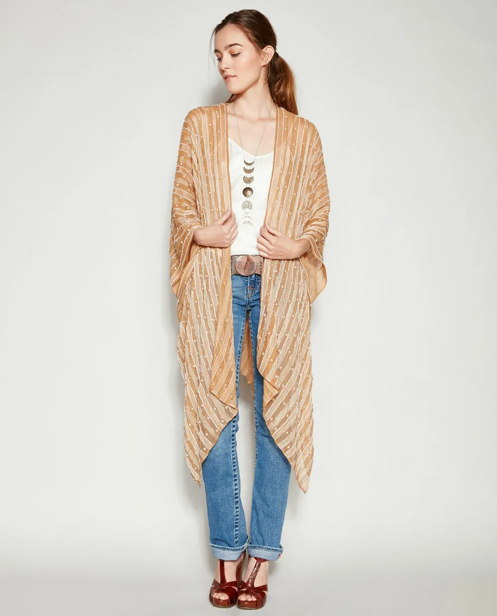 BELLA DONNA BEADED SILK KIMONO