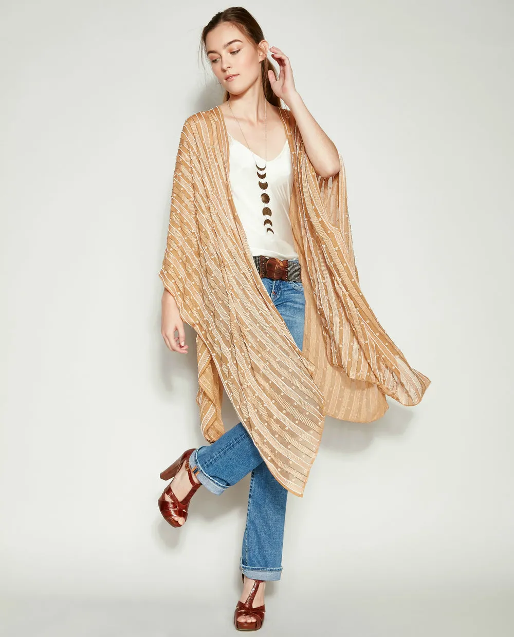BELLA DONNA BEADED SILK KIMONO