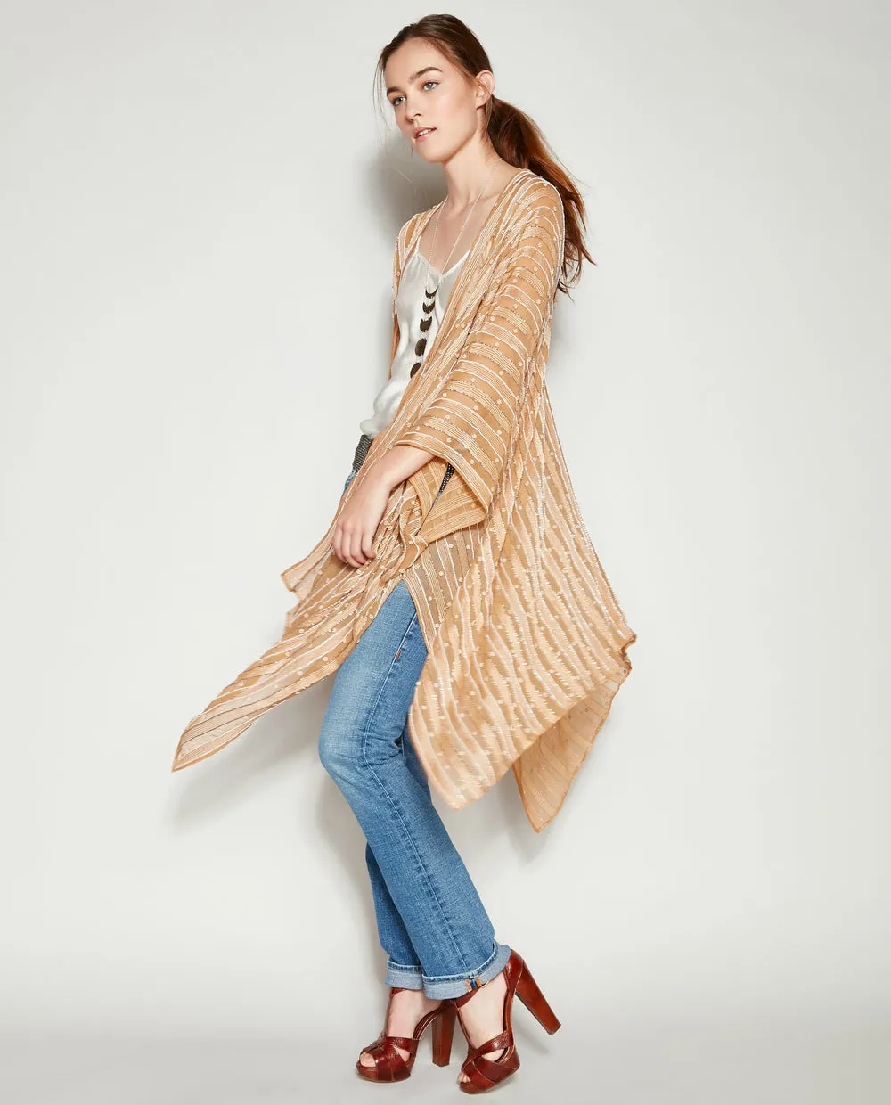 BELLA DONNA BEADED SILK KIMONO