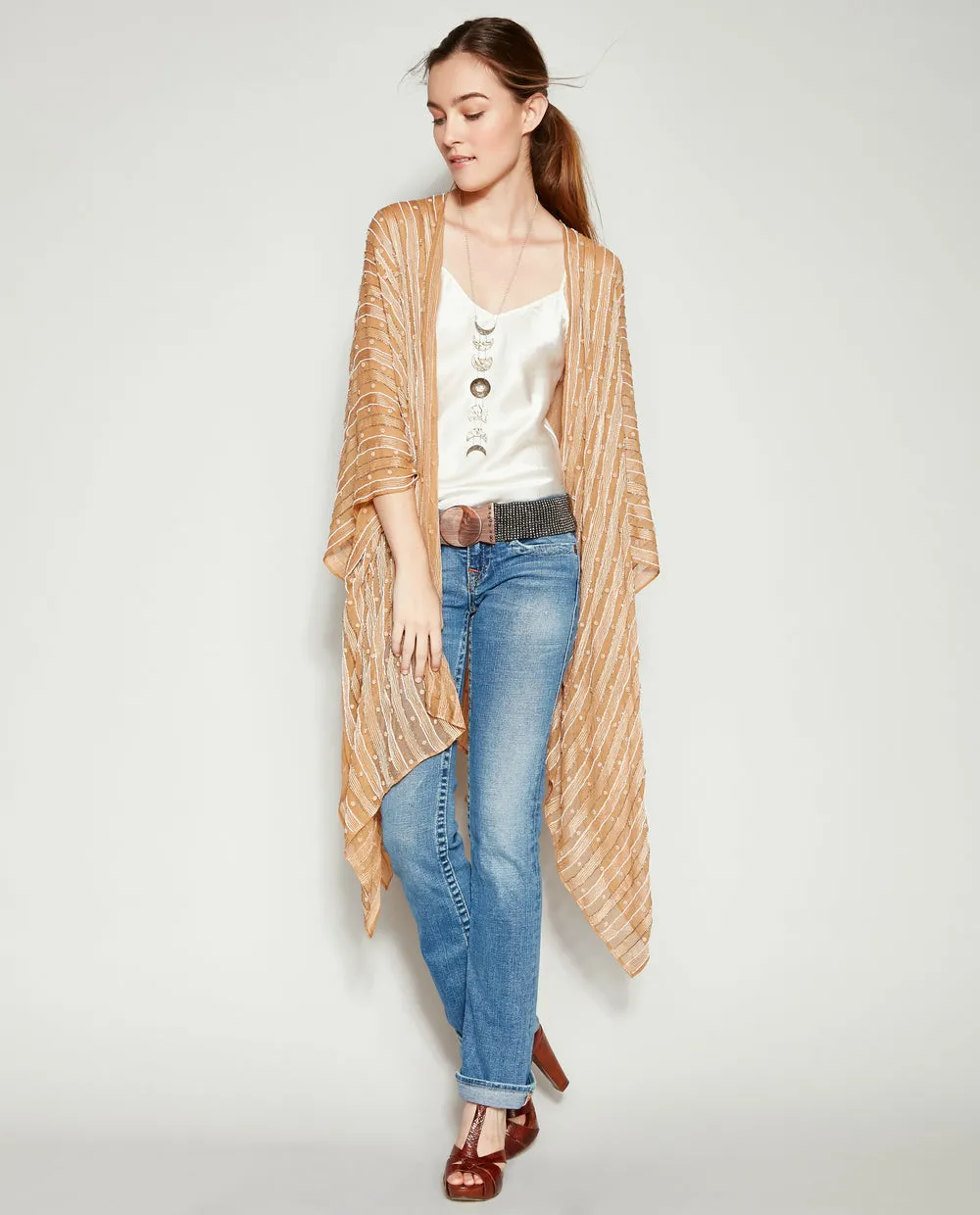 BELLA DONNA BEADED SILK KIMONO