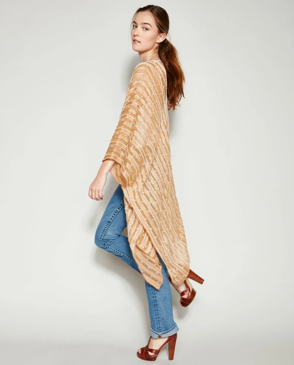 BELLA DONNA BEADED SILK KIMONO