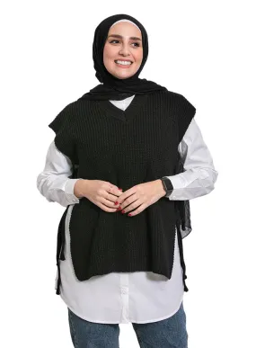 Black Cut Pelt Pullover