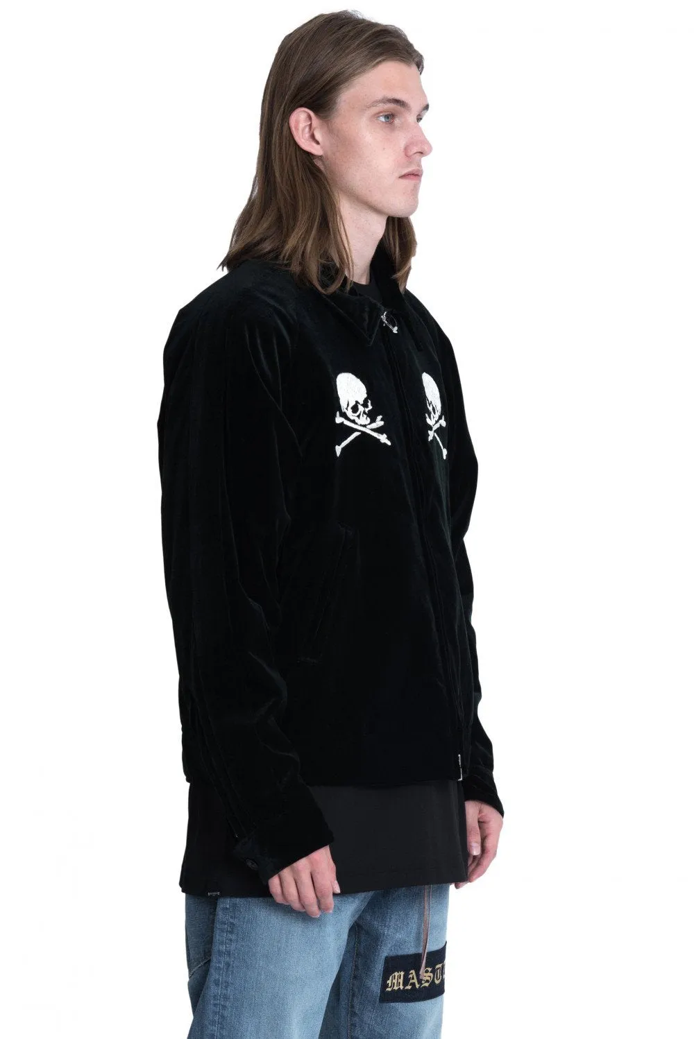 Black Silk Velvet Embroidered Jacket