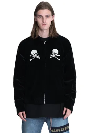 Black Silk Velvet Embroidered Jacket