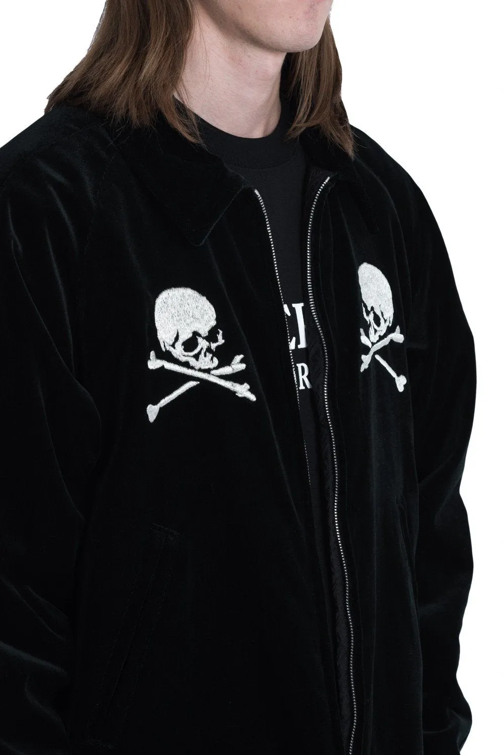 Black Silk Velvet Embroidered Jacket