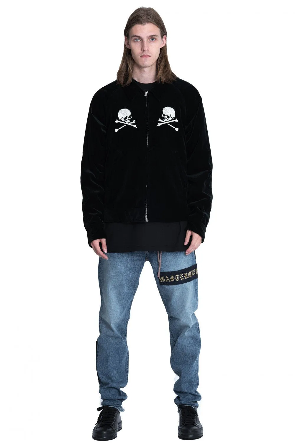 Black Silk Velvet Embroidered Jacket