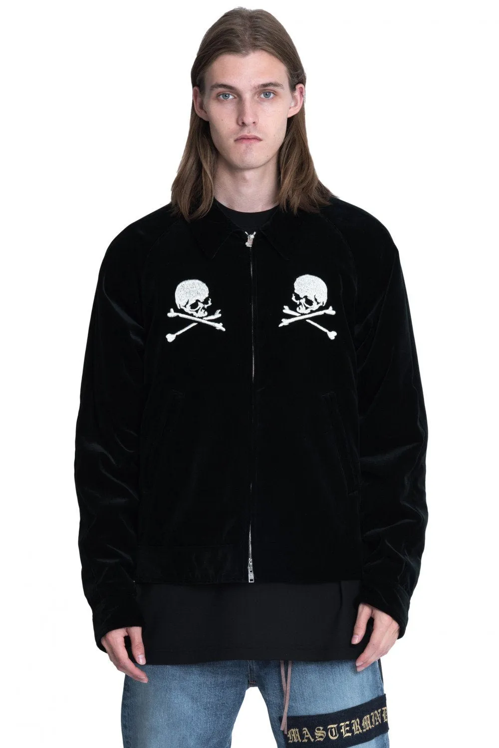Black Silk Velvet Embroidered Jacket
