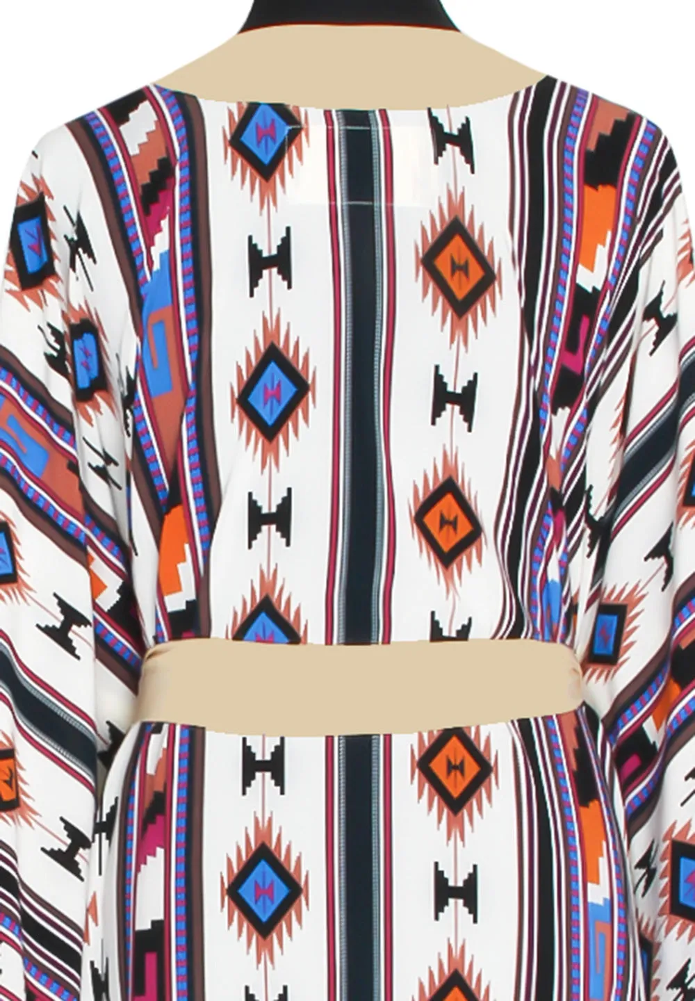 Boho - Blue Navajo Kimono (Beige)