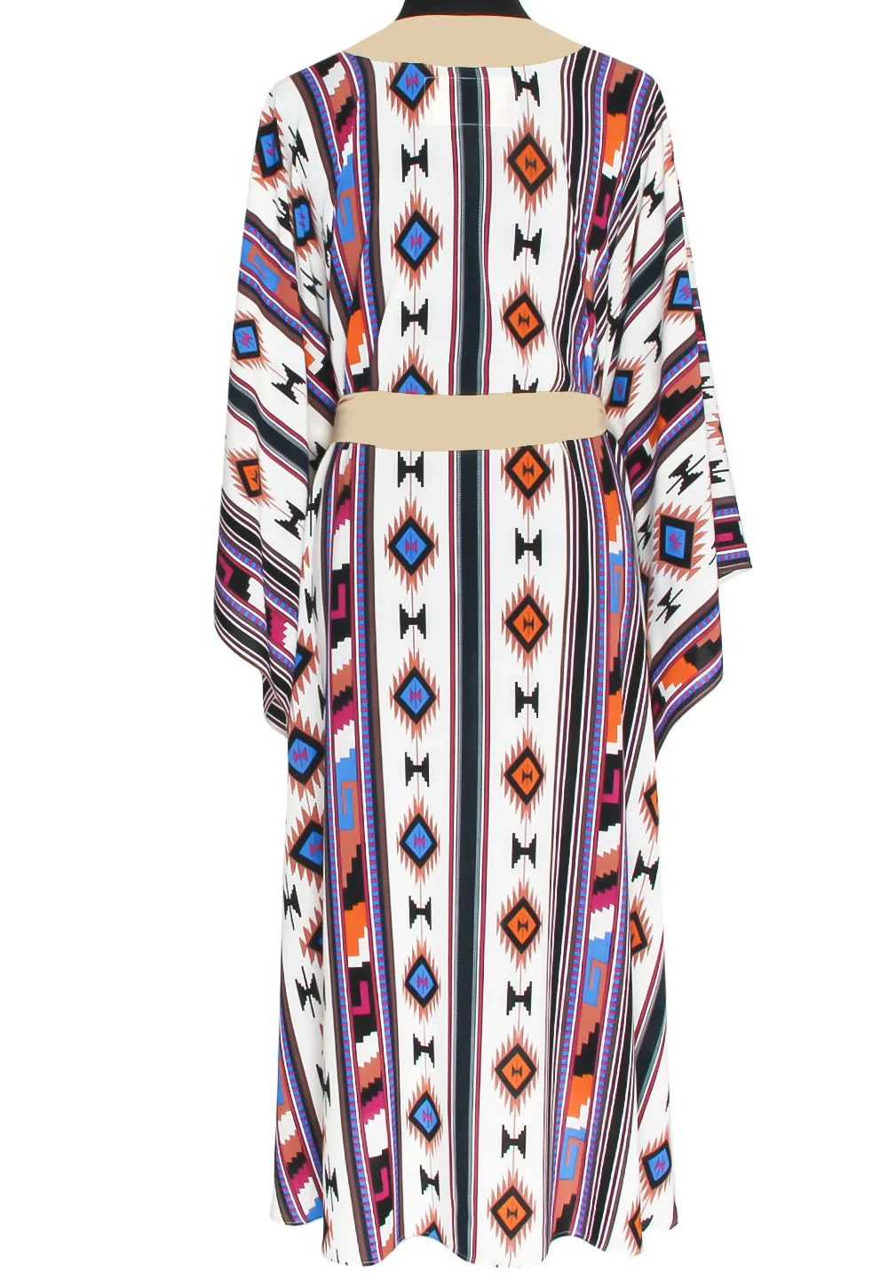 Boho - Blue Navajo Kimono (Beige)