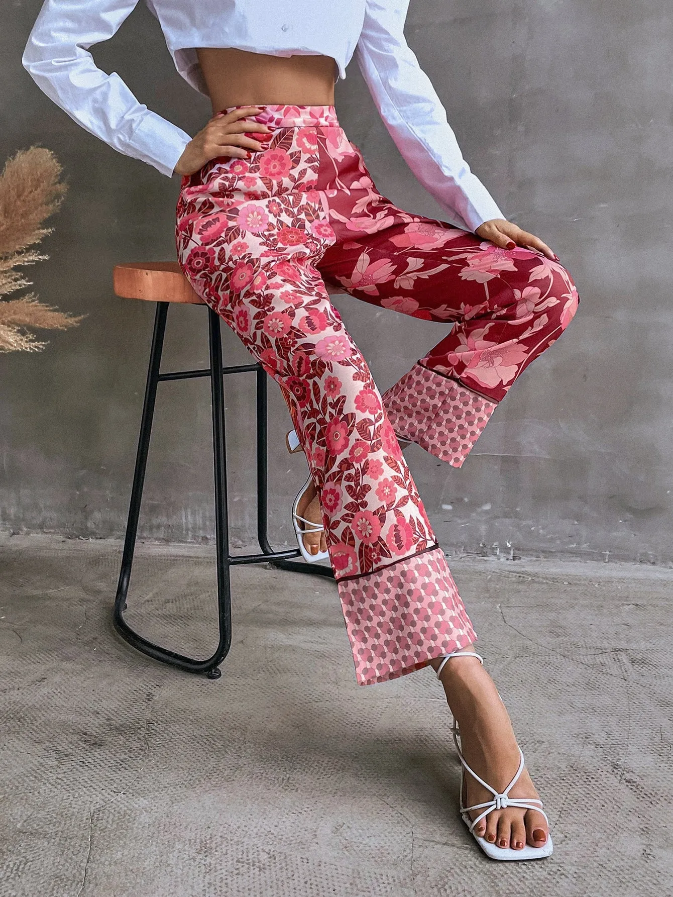 Boho Floral Natural Long Women Pants