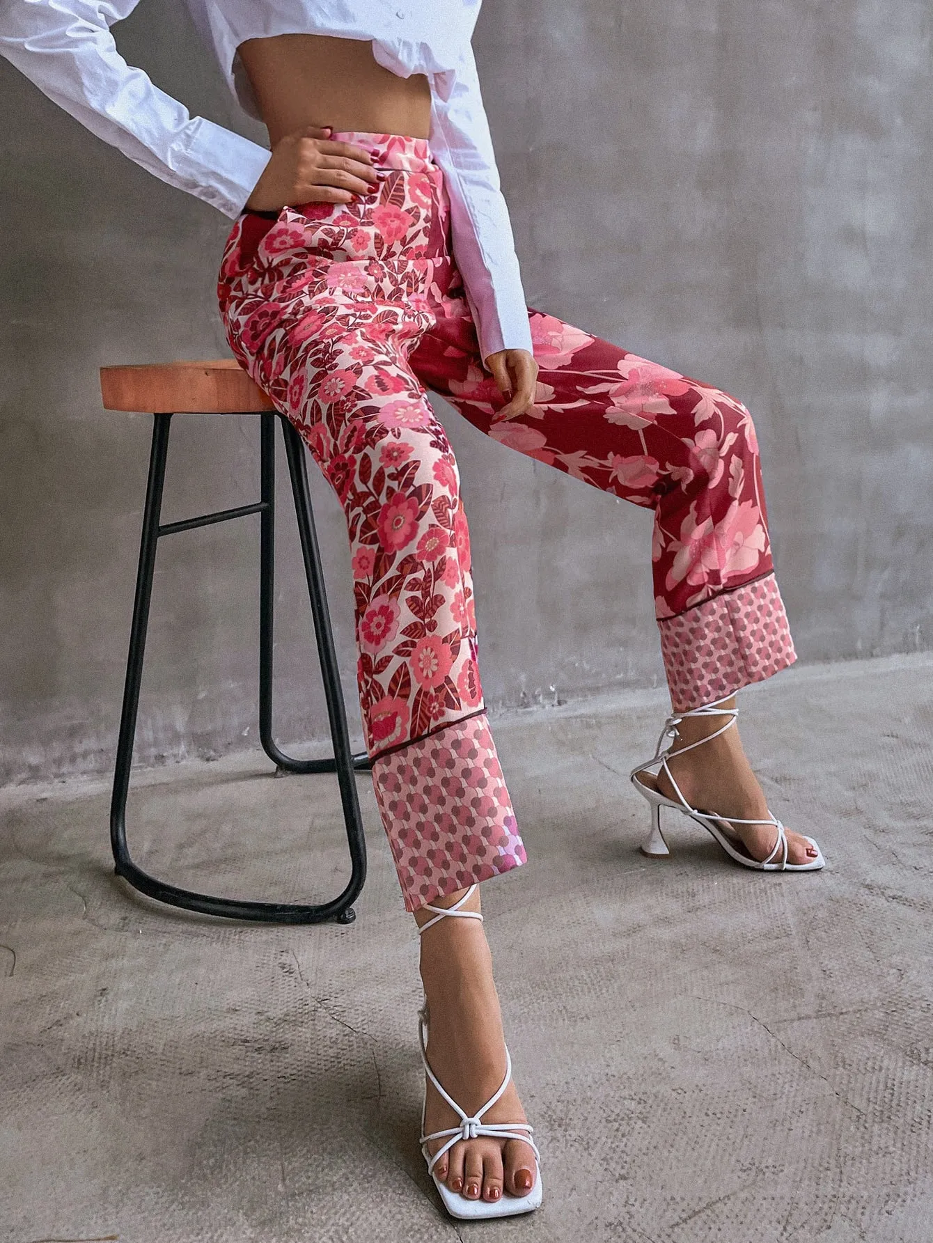 Boho Floral Natural Long Women Pants