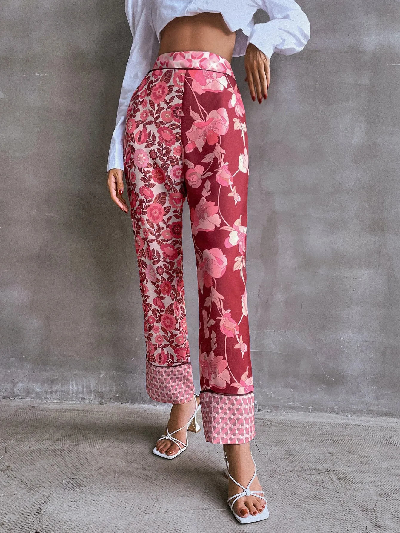 Boho Floral Natural Long Women Pants