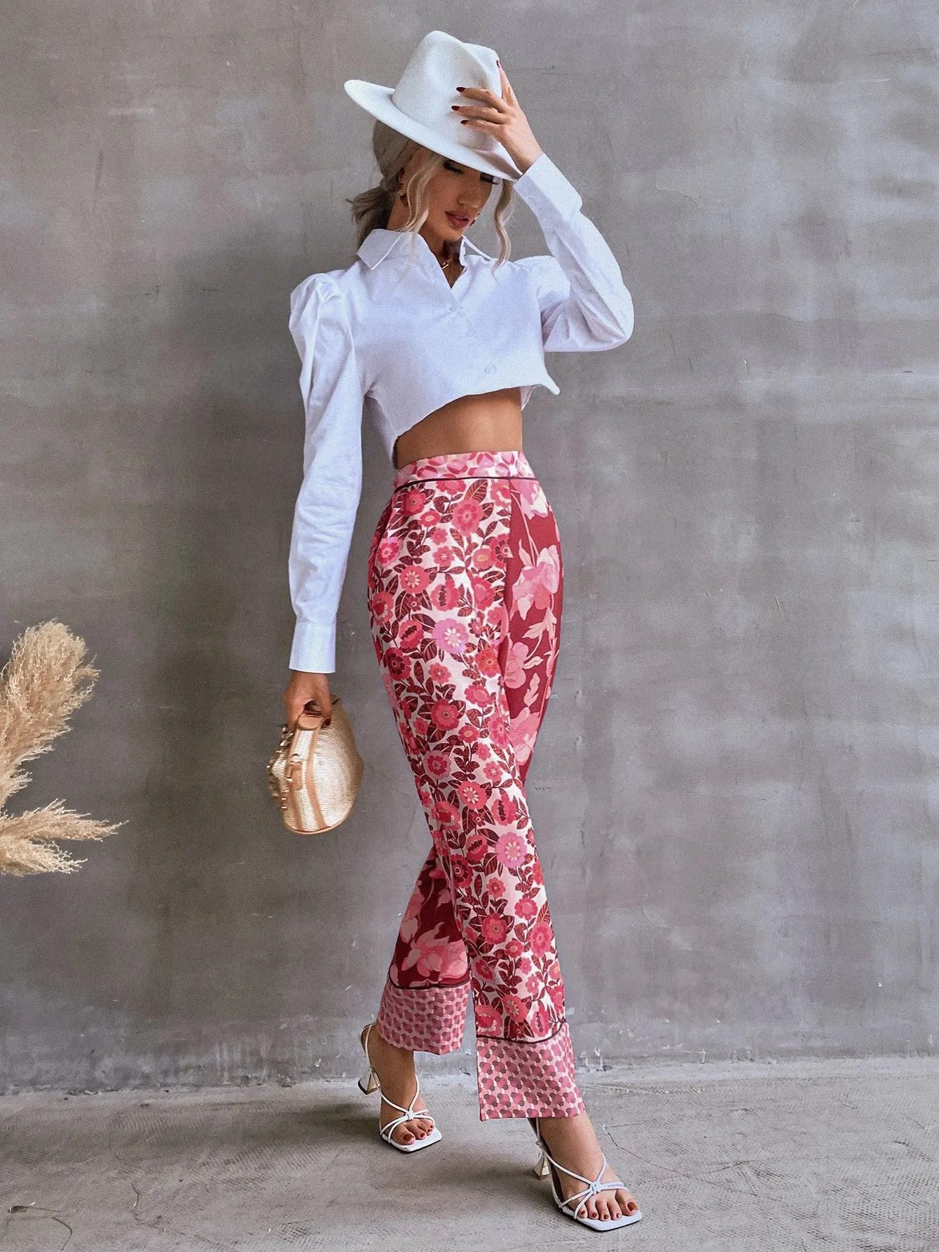 Boho Floral Natural Long Women Pants