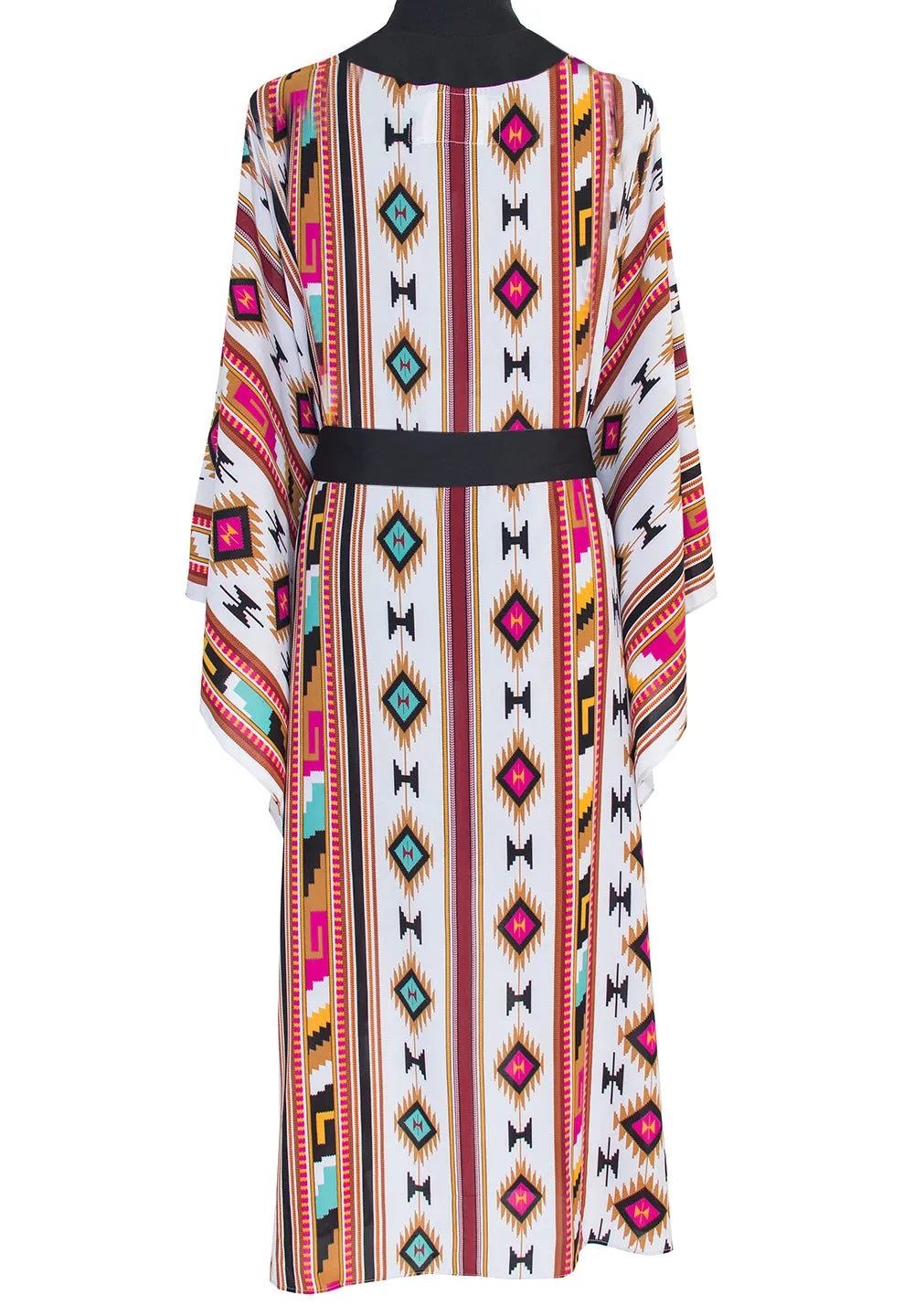 Boho - Maroon Navajo Kimono (Black)