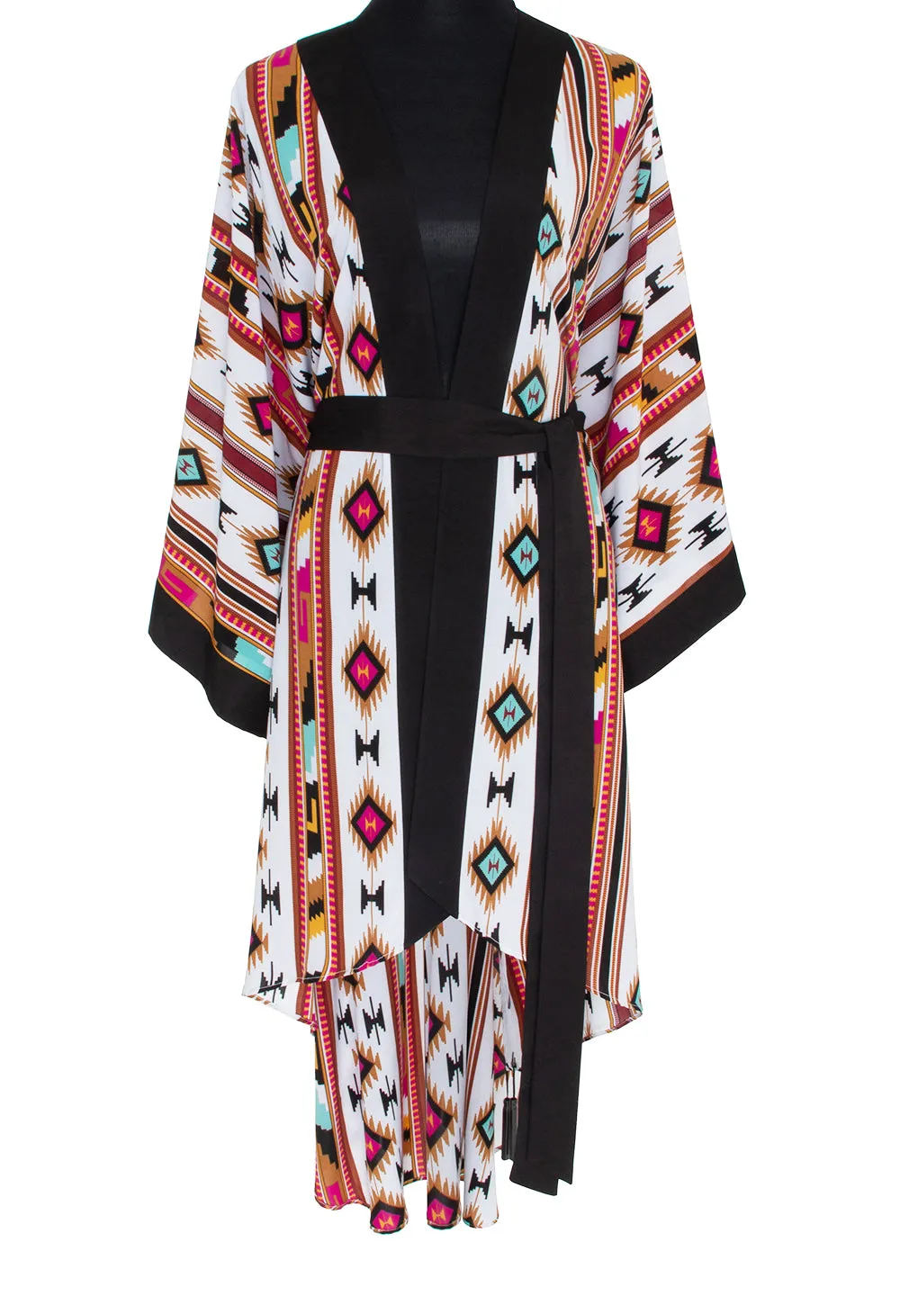 Boho - Maroon Navajo Kimono (Black)