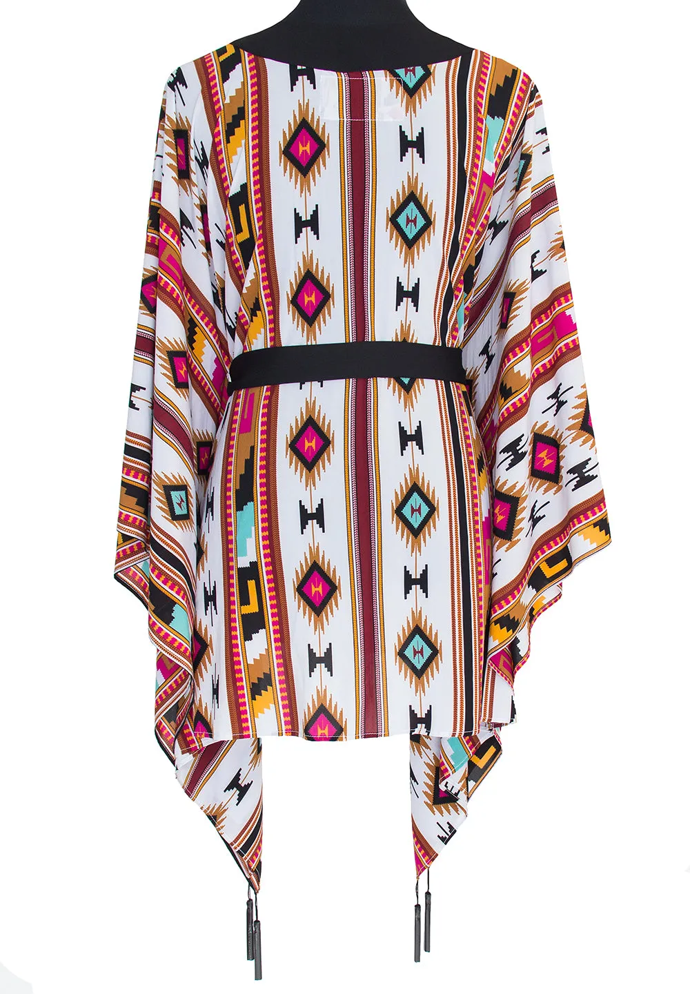Boho - Maroon Navajo Kimono (Black)