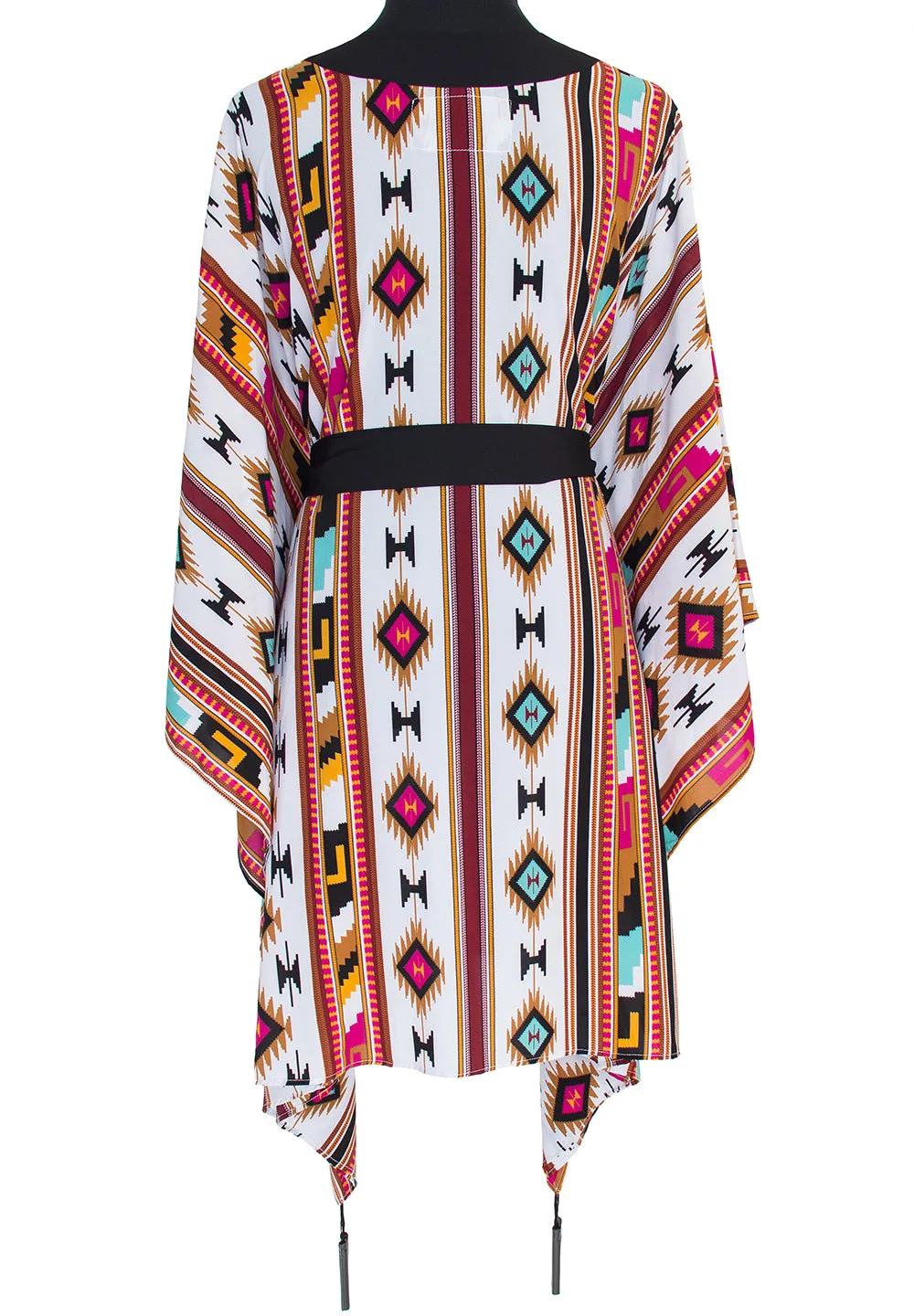 Boho - Maroon Navajo Kimono (Black)