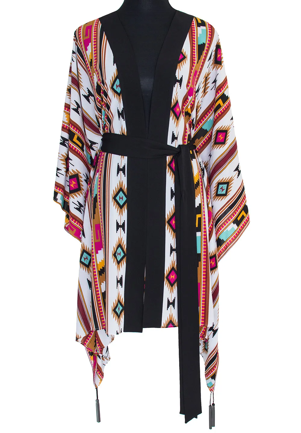 Boho - Maroon Navajo Kimono (Black)