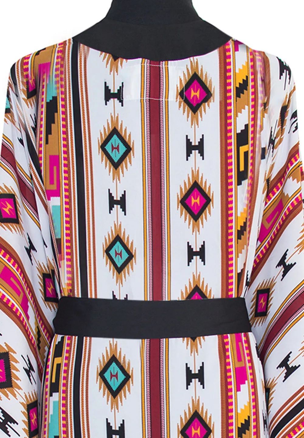 Boho - Maroon Navajo Kimono (Black)